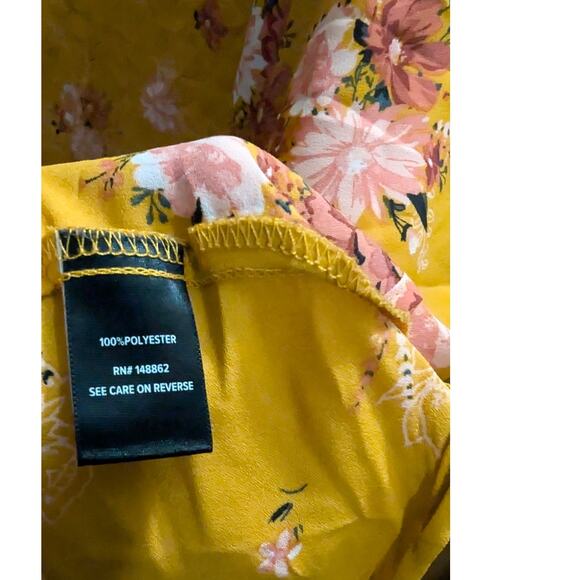 Torrid Womens Shirt Plus Size‎ 6 6X Babydoll Top Short Sleeves Floral Gold Pink - Picture 5 of 5